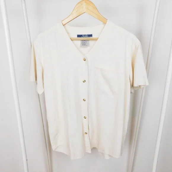 Vintage Cream Button Down Shirt - Picture 2 of 6